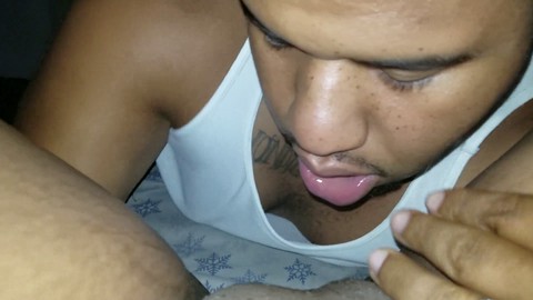 Pov, ebony pussy eating, ebony tongue ring